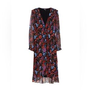 Paige Paulette Silk Floral Wrap Dress